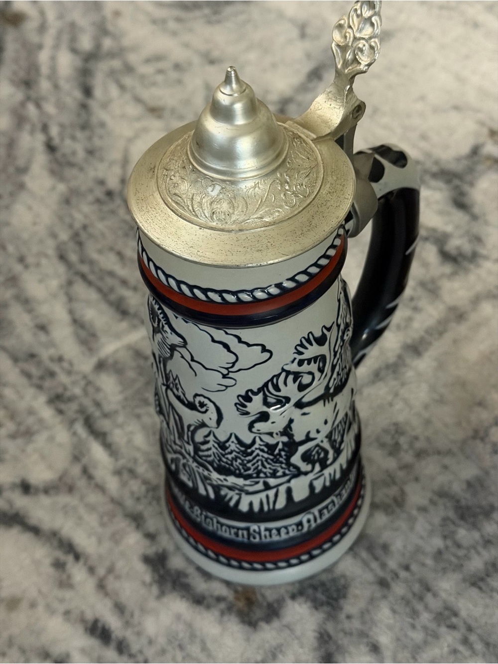Ceramic Beer Steins with Pewter Lid - Never Used - Lot of 6